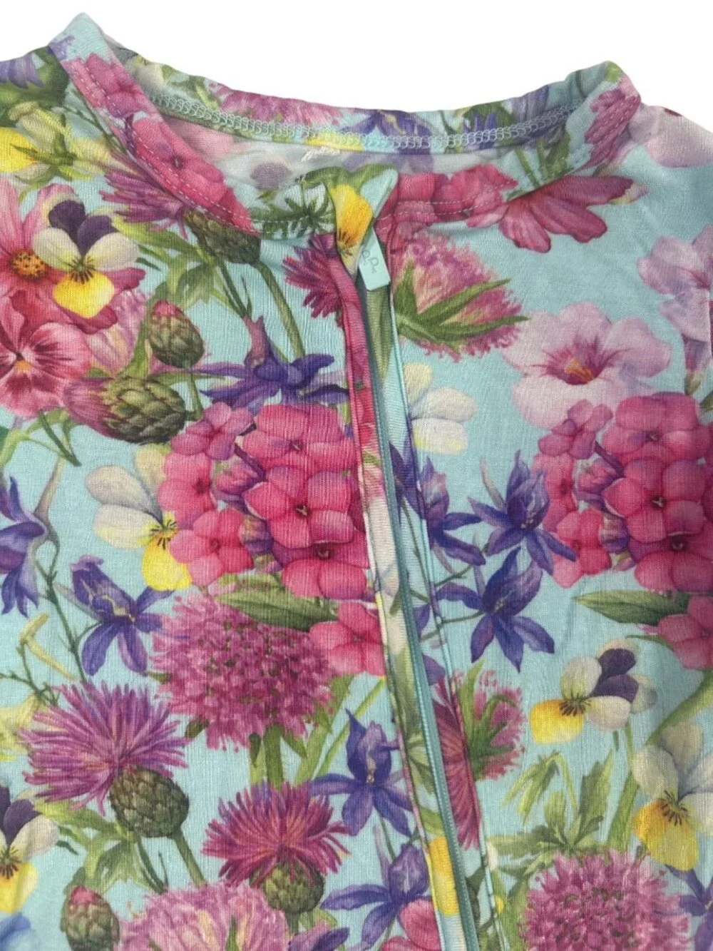 Posh Peanut Floral Footed Sleeper 6-9M Baby Zipper Pajamas Non Slip Infantwear
